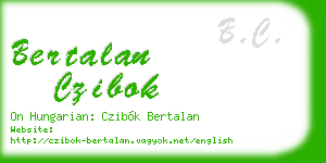 bertalan czibok business card
